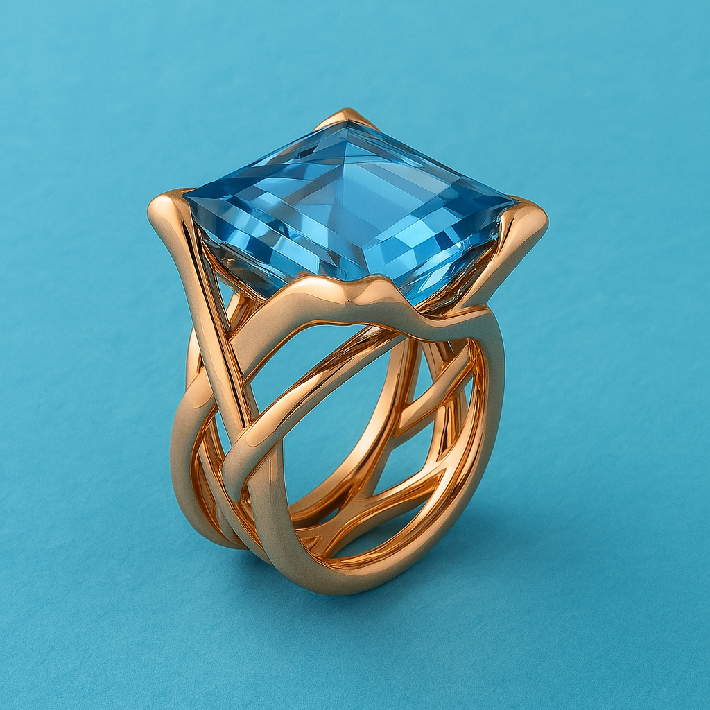 Inlaid Zirconia Party Cocktail Ring