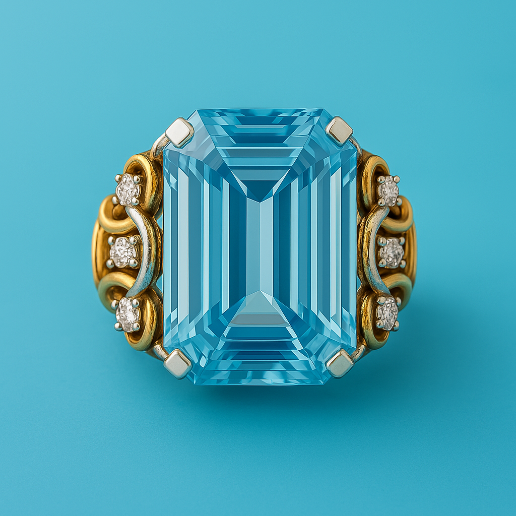 Vintage Blue Zircon Statement Ring