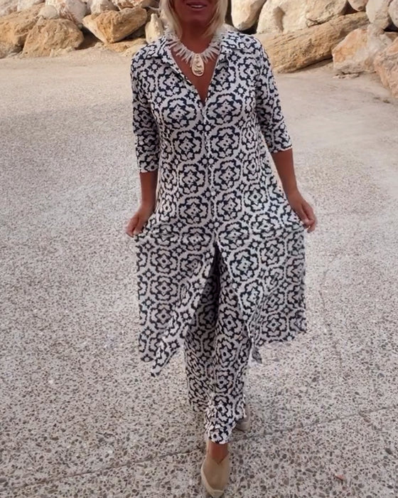 Chic Geometric Two-Piece Set