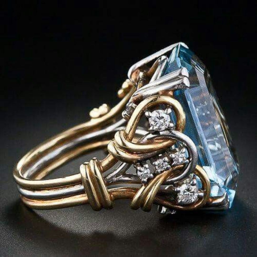 Vintage Blue Zircon Statement Ring