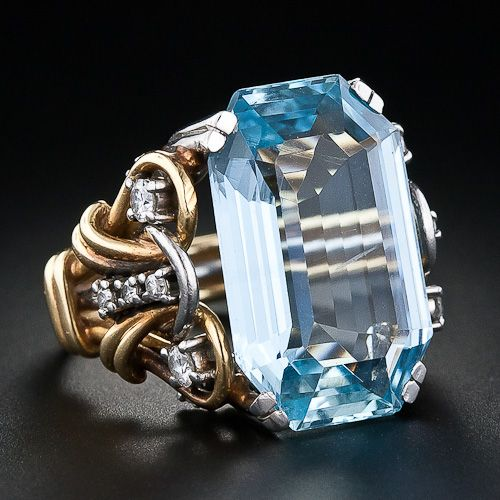 Vintage Blue Zircon Statement Ring